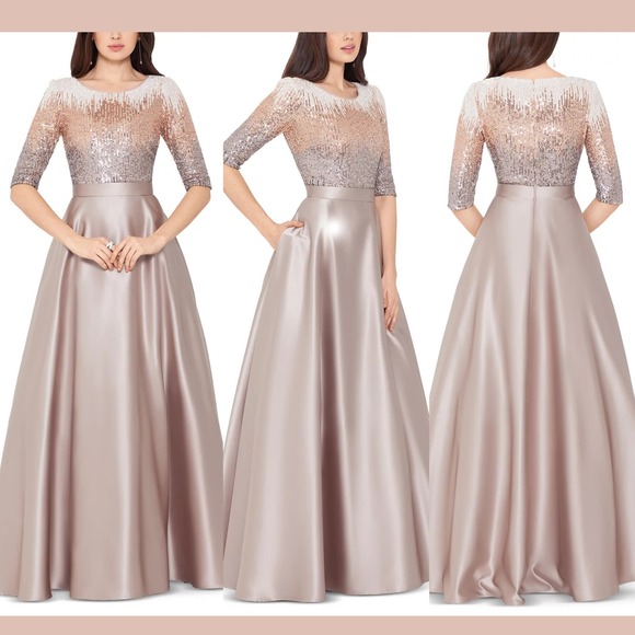 Betsy & Adam Dresses & Skirts - NWD $330‎ Betsy & Adam [ 10 ]  A-line Satin Ball Gown Mocha S1793